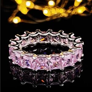 Eternity Ring Tennis Bling Band Women’s Men’s Silver White Gold Yellow gold